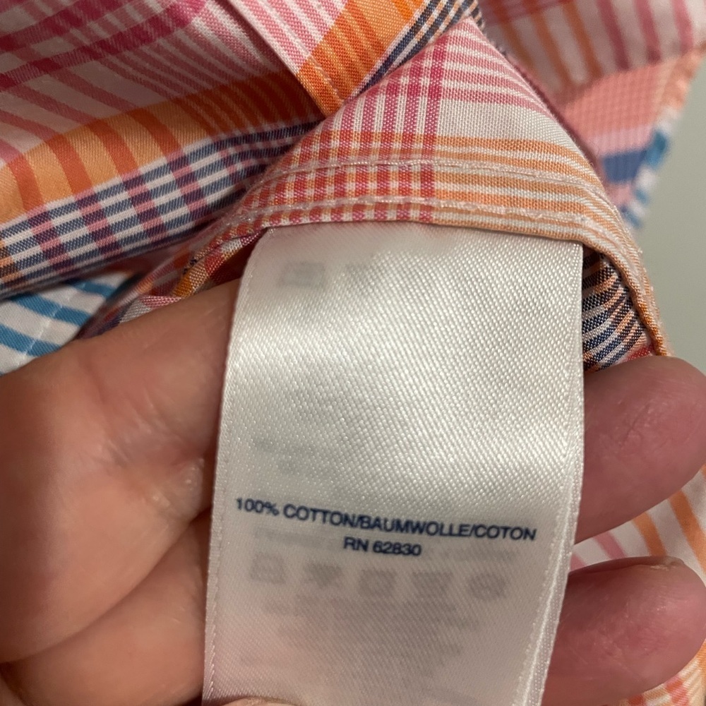 Lands’ End plaid no iron button down shirt. Size 16P - Picture 5 of 6